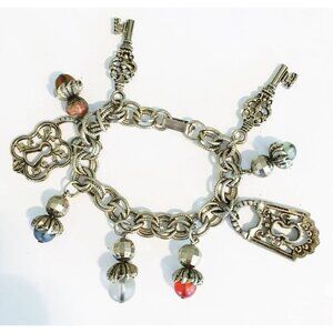 Charm Bracelet with Lock and Key Theme